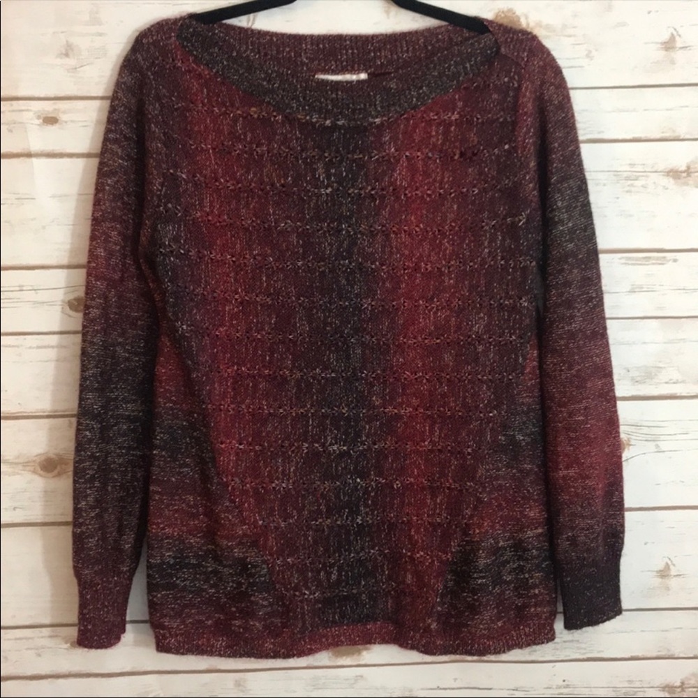 Dress Barn Ombré Crewneck Knit Sweater Petite